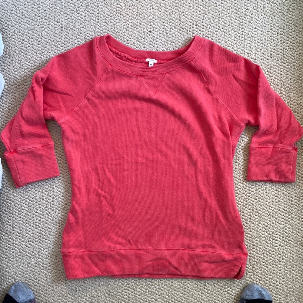 Oversized jcrew pink/orange sweater shirt